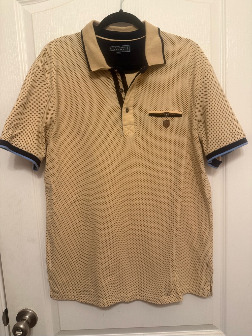 Sir Raymond Tailor Mens Polo Shirt Khaki Beige Textured Knit Golf Casual XXL